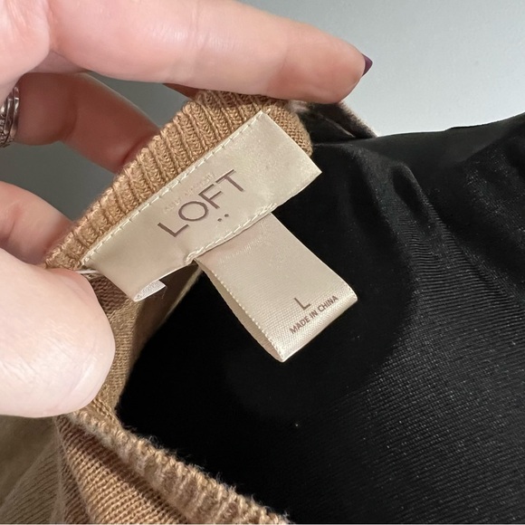 LOFT Tan Cardigan with Relaxed Fit and Textured Knit - Picture 4 of 9